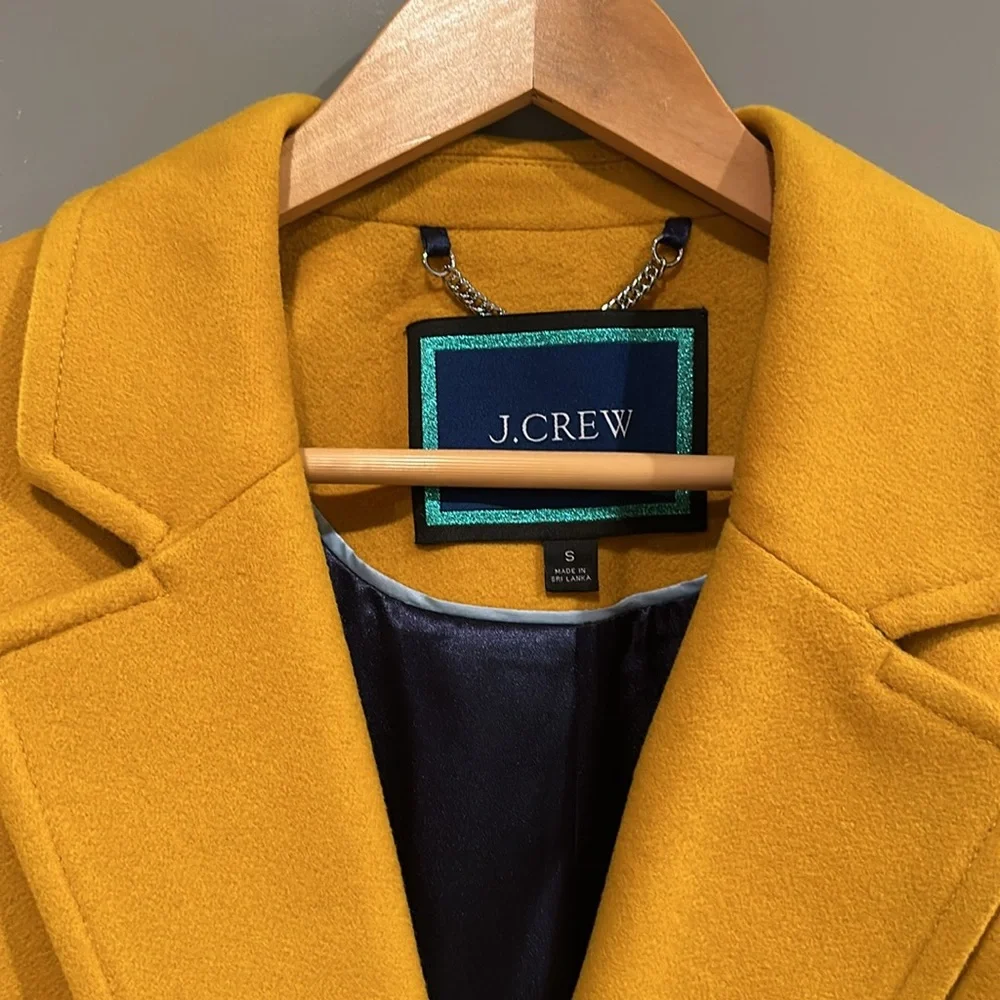 J. Crew golden yellow wool & cashmere blend blazer coat - Picture 2 of 7